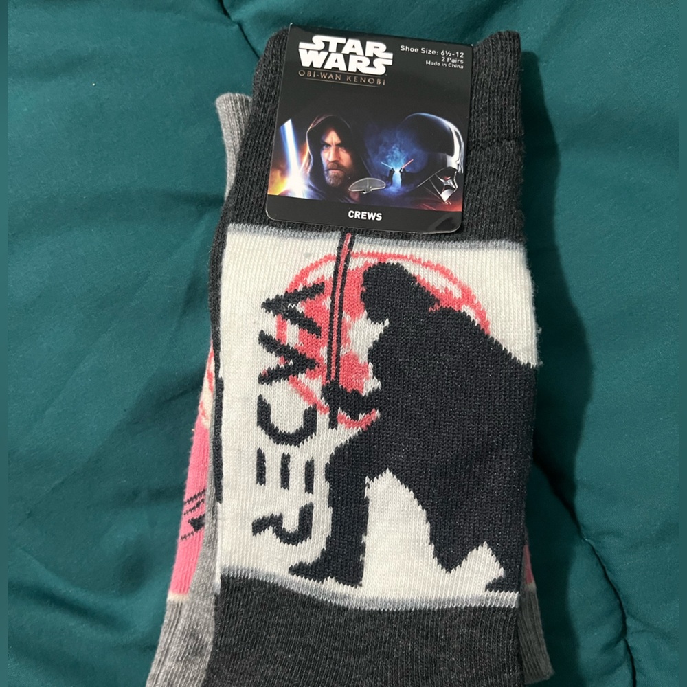 NWT Star Wars Crew Socks - Black, Gray, and Pink